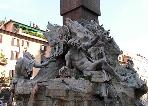La Fuente de los Cuatro Rios en Roma